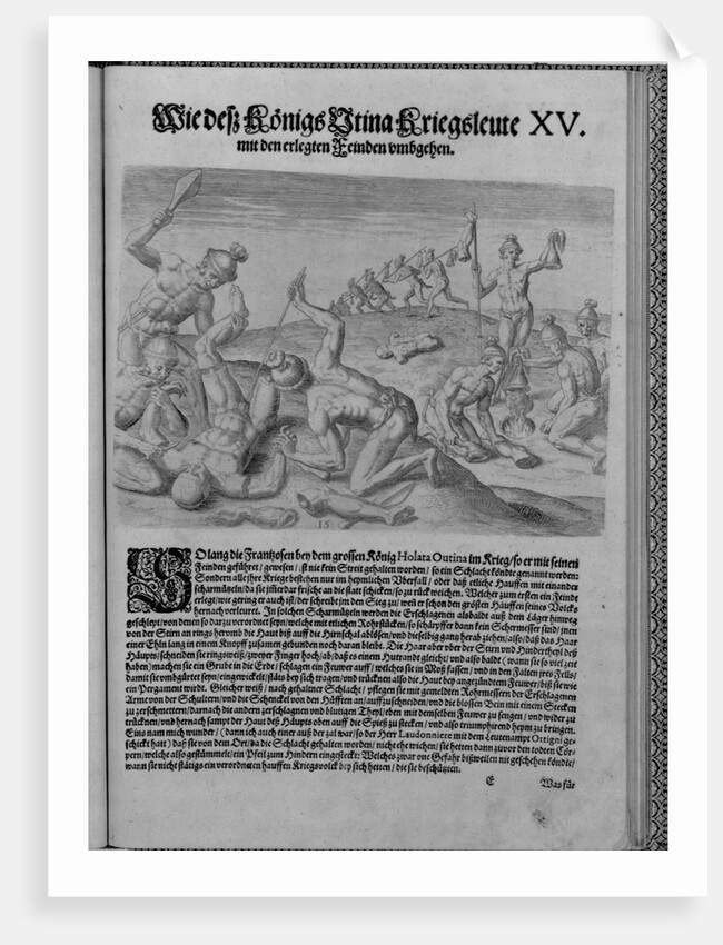 Group of Cannibal Indians Dismembering and Cooking Captives by Theodor de Bry From America by Anonymous