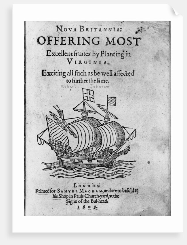 Advertisement Seeking Colonists for Virginia by Anonymous