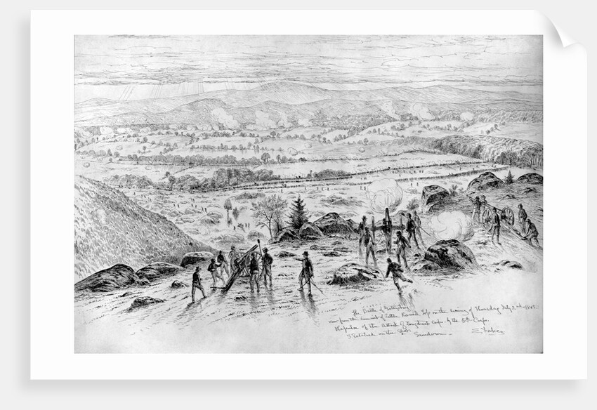 The Battle of Gettysburg - View from the Summit of Little Round Top on the Evening of Thursday, July 2, 1863 by Edwin Forbes