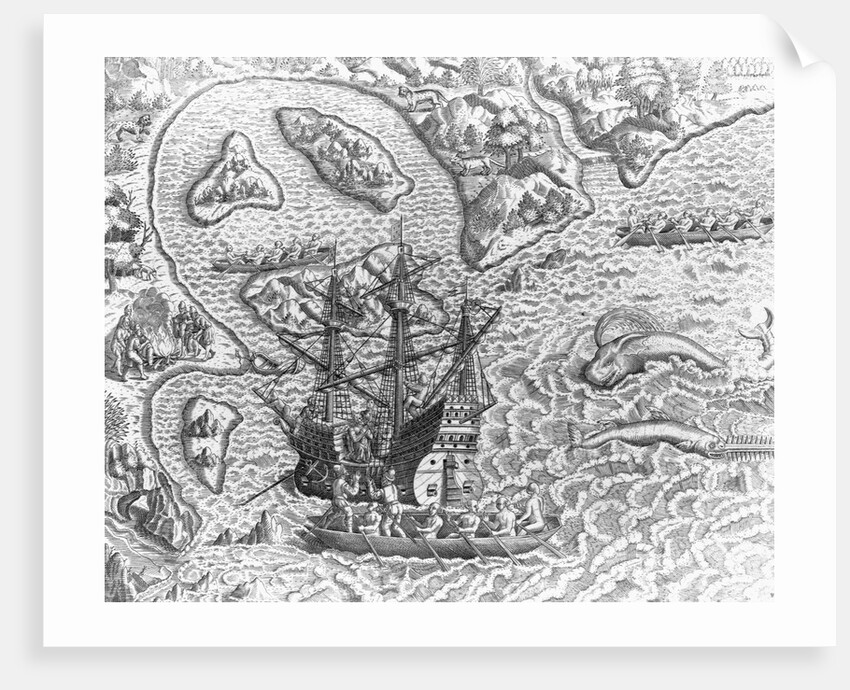 Johannes Staden Arrives at Unknown Island and Finds Portuguese Already There by Theodor de Bry From America by Anonymous