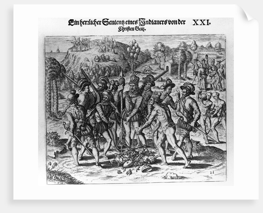 Balboa and the Gold by Theodor de Bry