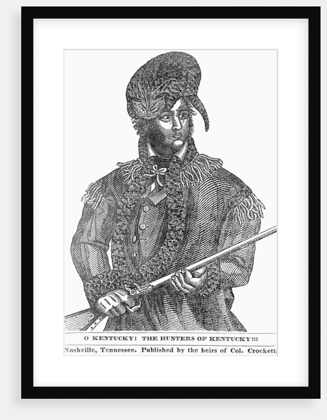 Engraving "O Kentucky! The Hunters of Kentucky!!!" by Anonymous