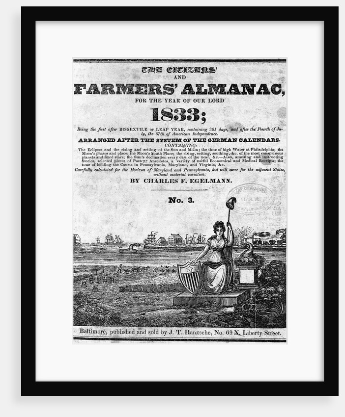 Farmers' Almanac From 1833 by Anonymous