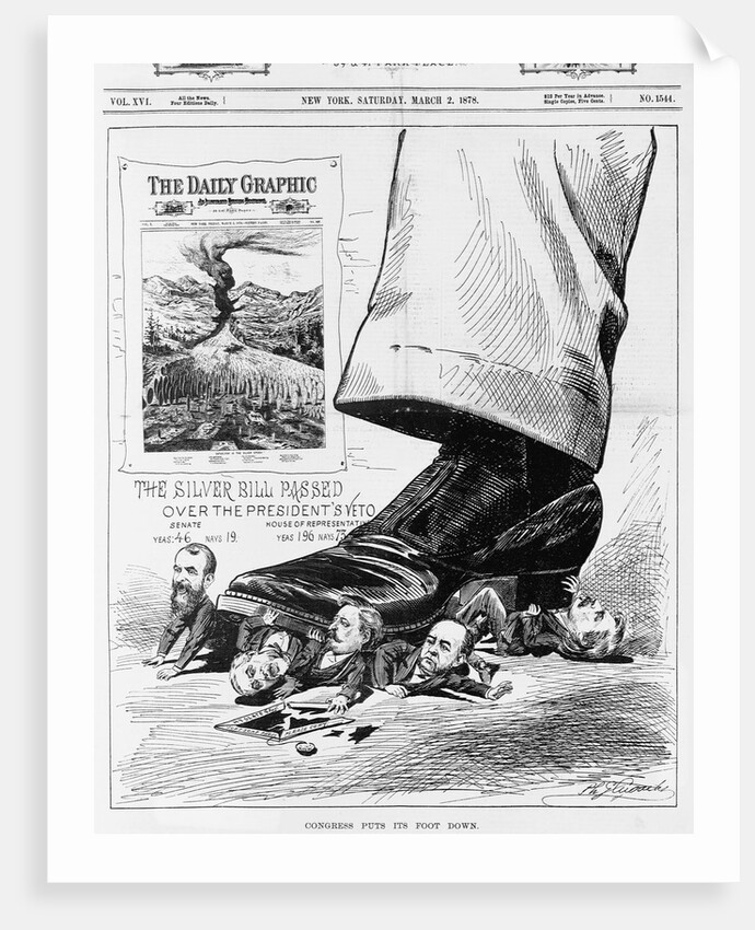 Engraving "Congress Puts its Foot Down" by Anonymous