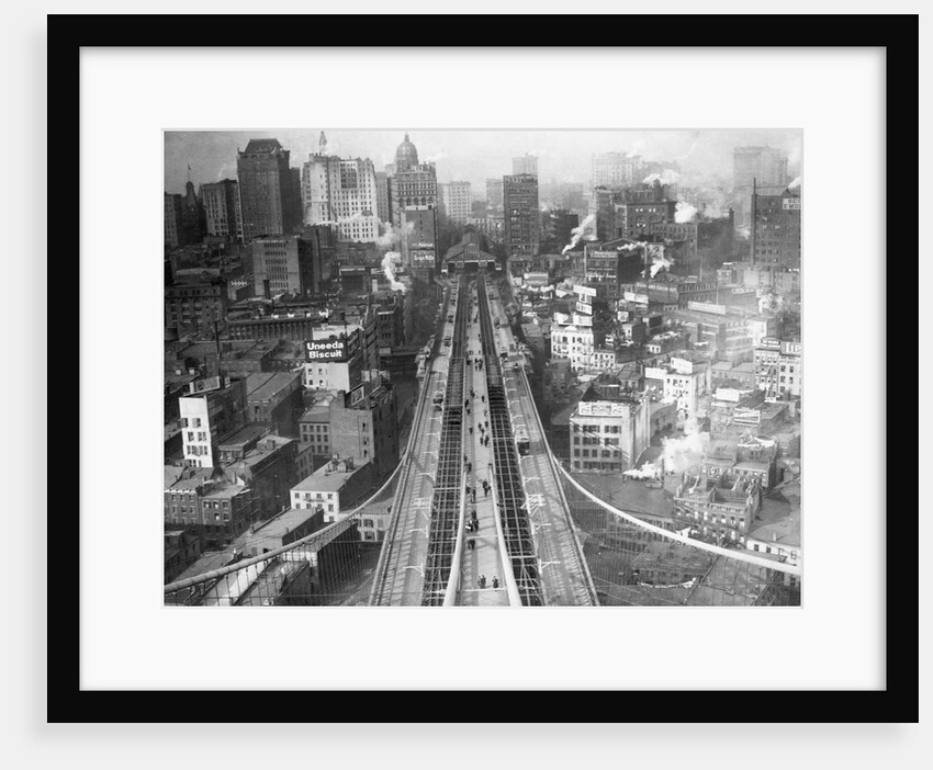 Manhattan From Brooklyn Bridge Tower by Anonymous