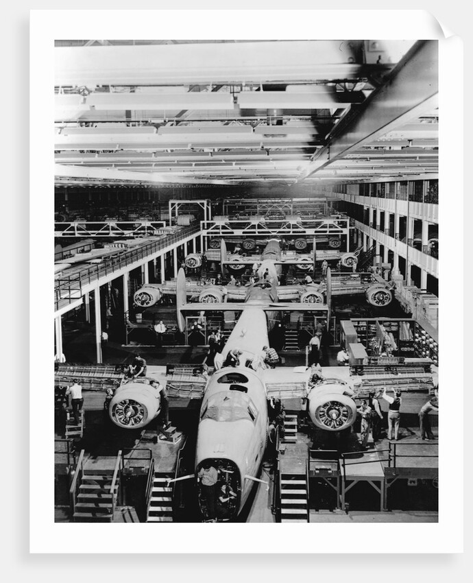 Assembly of B-24 Bombers at Willow Run Plant by Anonymous
