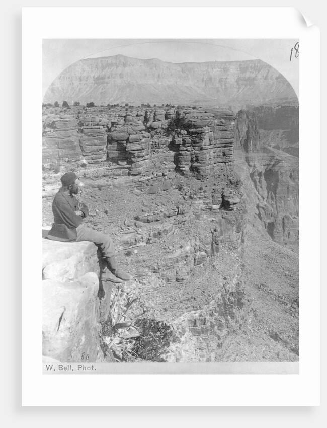 Man Looking into Sheavwitz Crossing, Grand Canyon by Anonymous