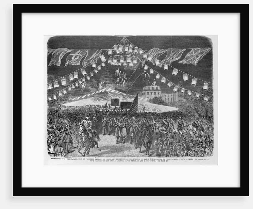American Engraving Torchlight Parade for the Inauguration of President Rutherford B. Hayes by Anonymous