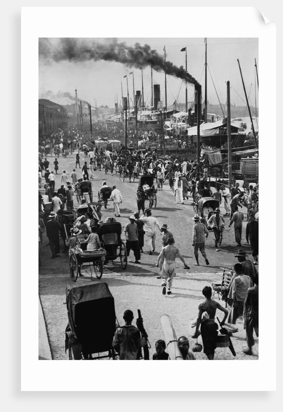 Crowds on The Bund in Shanghai by Anonymous
