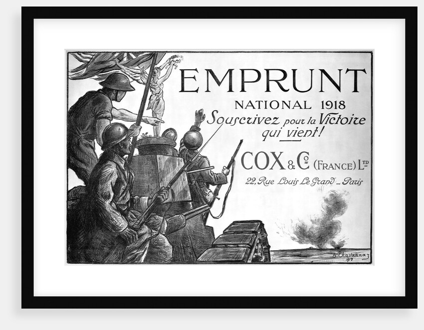 Emprunt National 1918, Souscrivez Pour la Victoire qui Vient! World War I Poster by Chabannaz