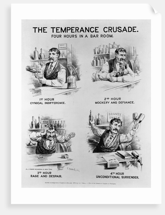 Cartoon of The Temperance Crusade: Four Hours in a Bar Room by Anonymous