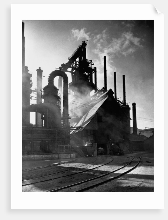Blast furnance at the Bethlehem steel works in Pennsylvania. by Anonymous