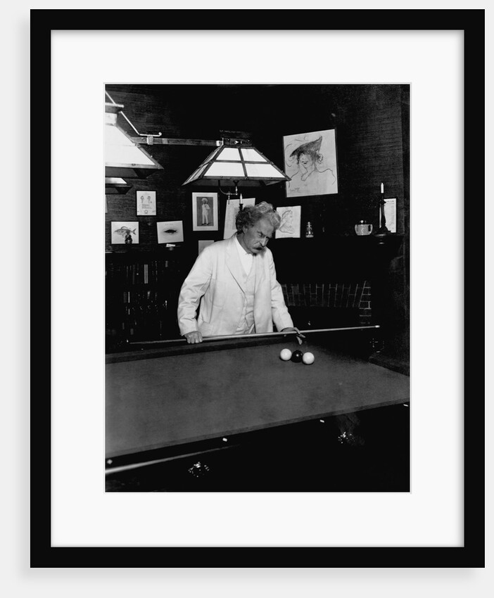 Mark Twain Playing Game of Pool by Anonymous