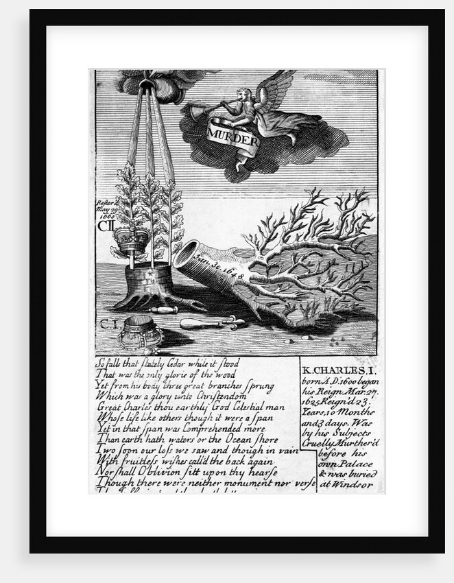 English Engraving Cartoon Concerning the Execution of Charles I by Anonymous