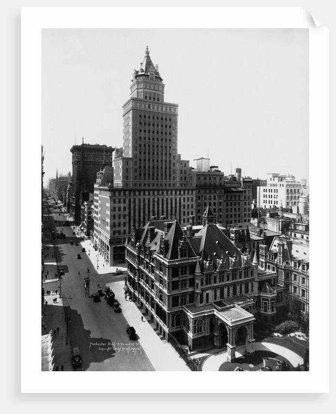 Aerial View of the Crown Building and Vanderbilt Mansion, New York by Anonymous
