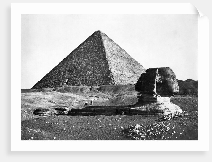 The Sphinx and the Pyramid of Cheops Standing in the Desert by Anonymous