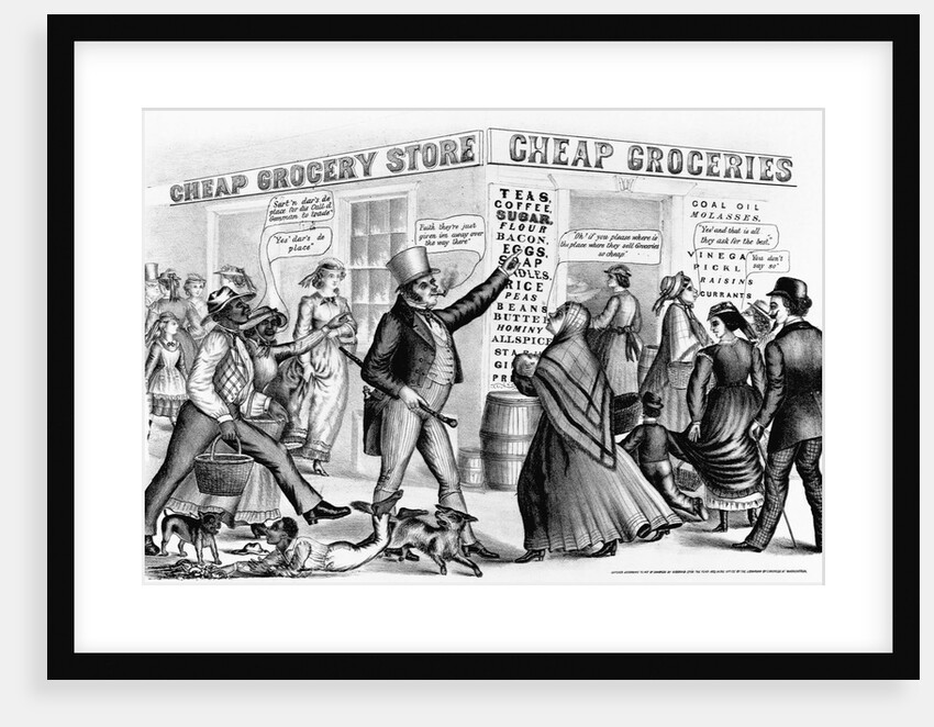 Nineteenth Century Lithograph of "Cheap Groceries" by Anonymous