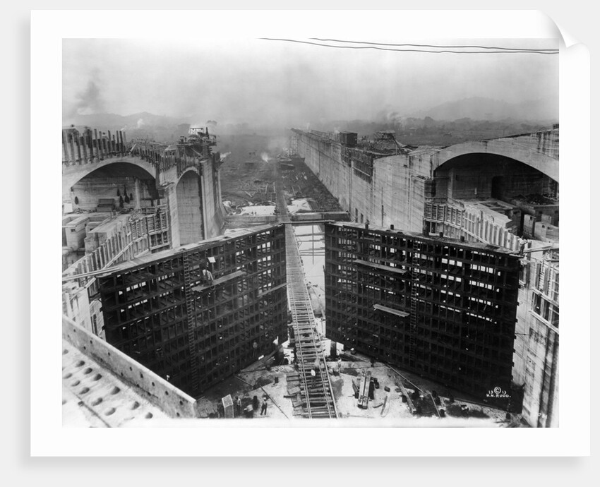 Construction of Panama Canal Locks by Anonymous