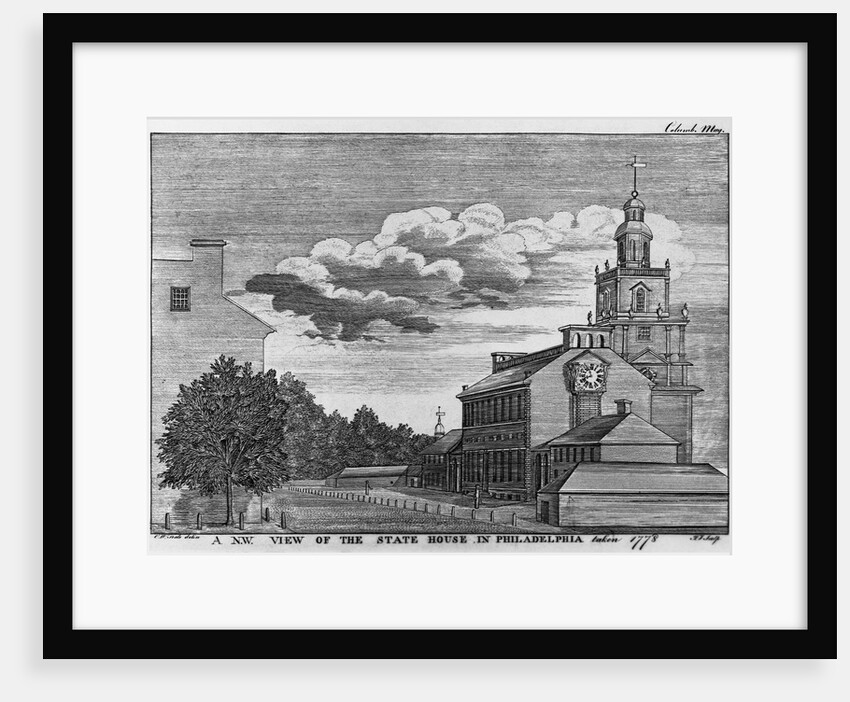 A N.W. View of the State House in Philadelphia Taken 1778 by James Trenchard