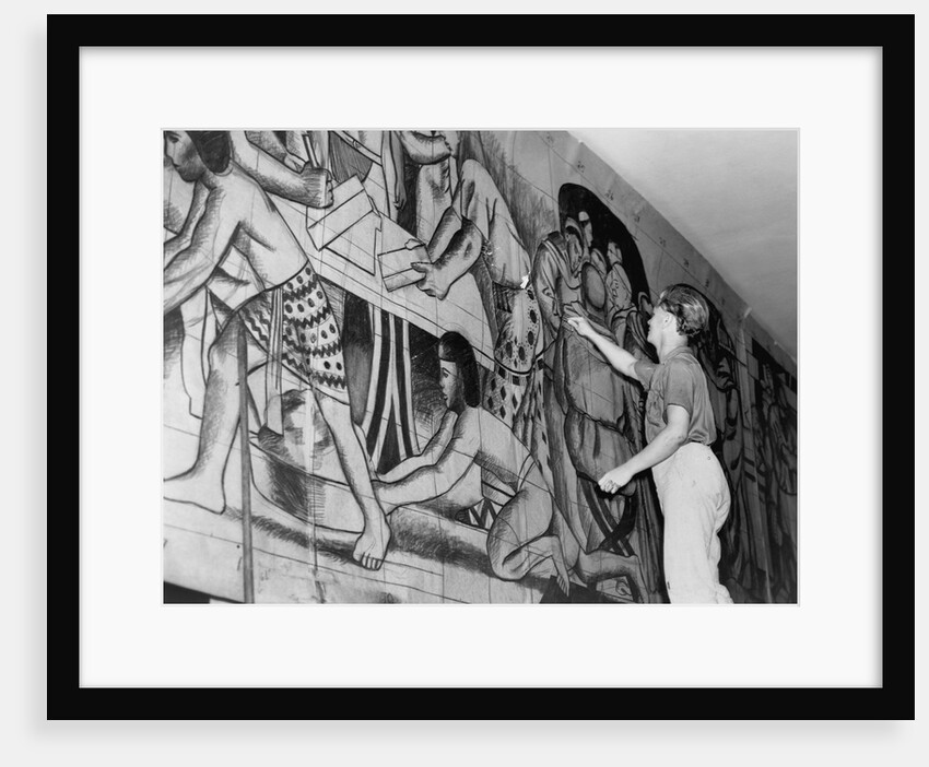 Works Progress Administration Artist Paints a Mural by Anonymous