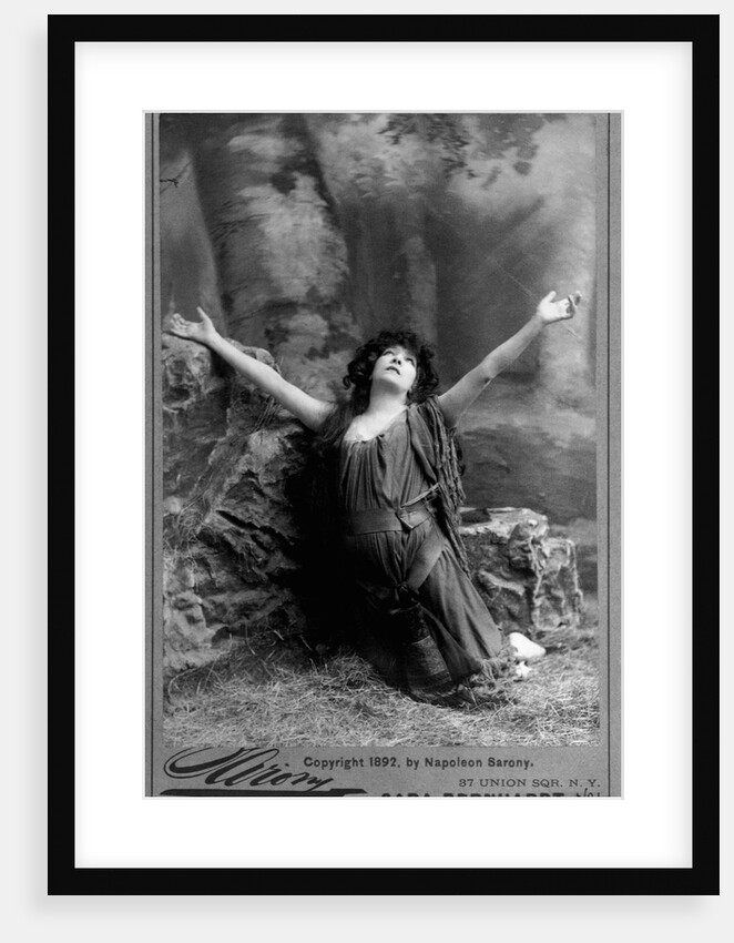 Actress Sarah Bernhardt Kneeling by Anonymous