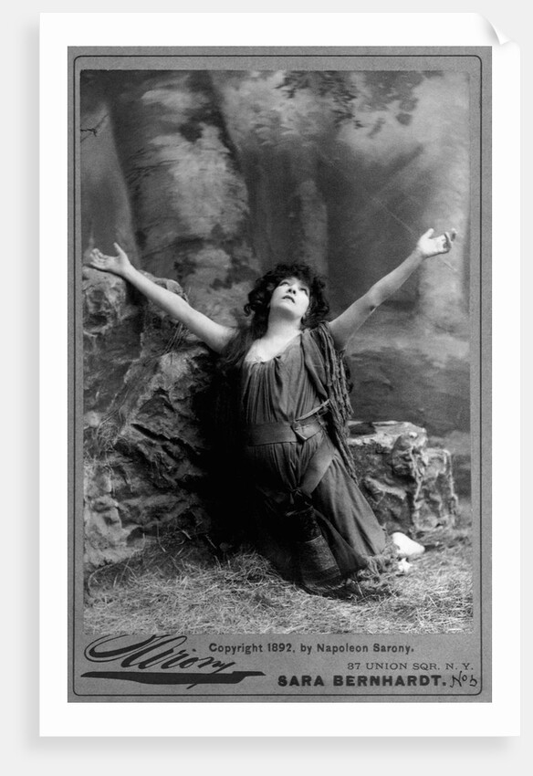 Actress Sarah Bernhardt Kneeling by Anonymous
