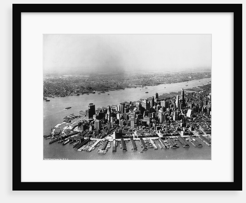Aerial of Lower Manhattan and Hudson River by Anonymous