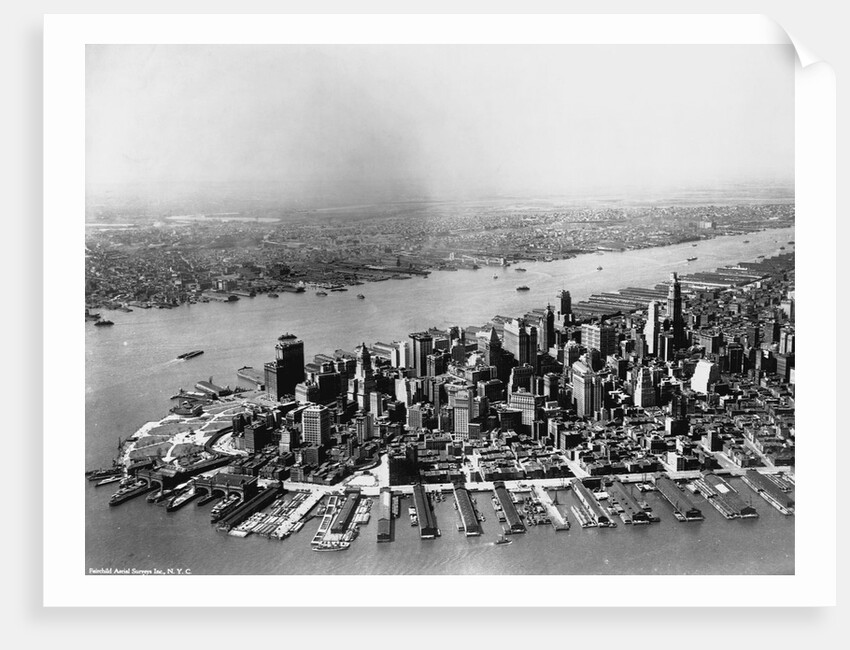 Aerial of Lower Manhattan and Hudson River by Anonymous