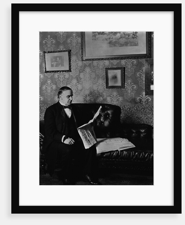 President William McKinley Reading Newspaper by Anonymous