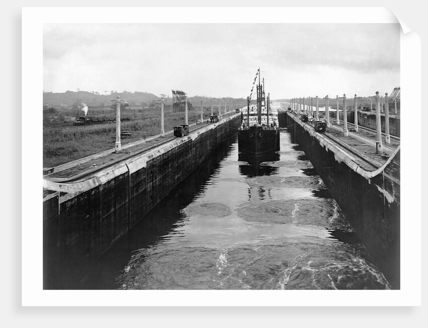 Ship in Gatun Lower Locks by Anonymous