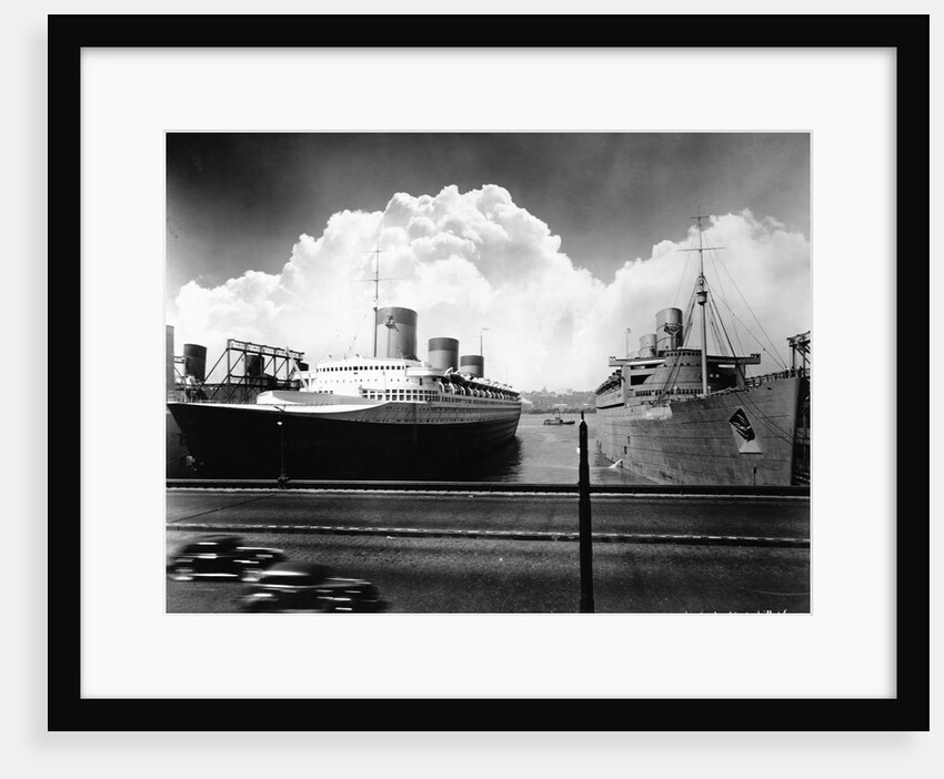 Ocean Liners in New York Port by Anonymous
