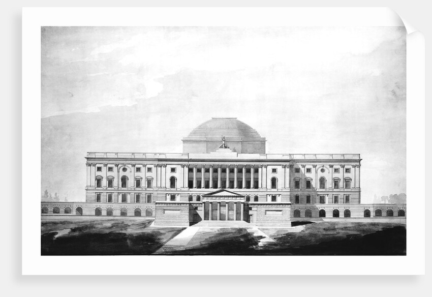 Watercolor Drawing of the U. S. Capitol by Anonymous