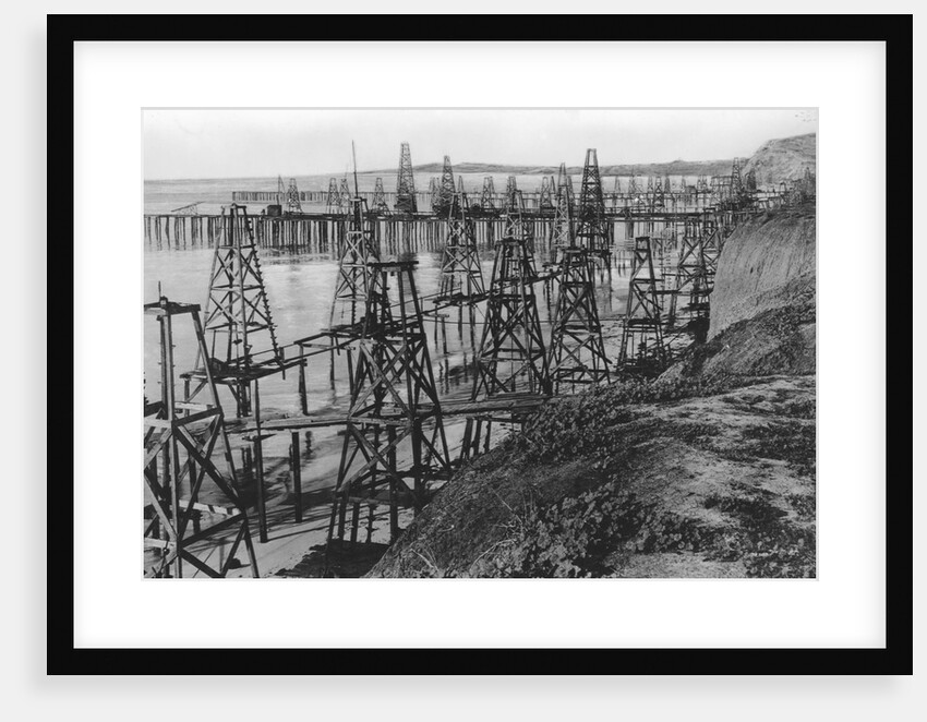 Drilling for Oil Along the Coast of Summerland, California by Anonymous
