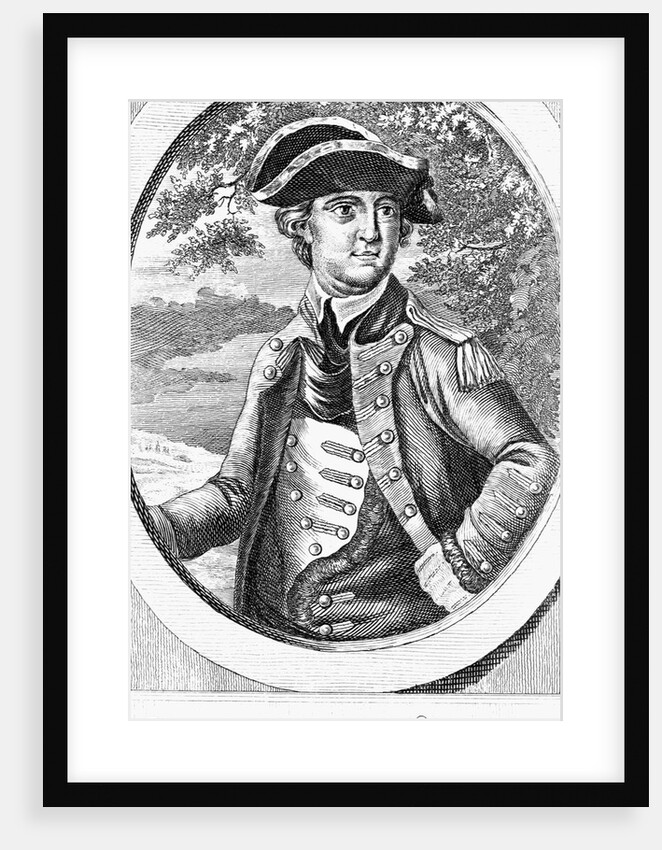 Eighteenth Century Etching of a Portrait of Benedict Arnold by Anonymous
