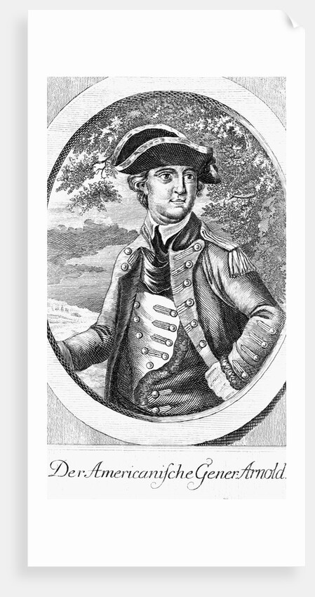 Eighteenth Century Etching of a Portrait of Benedict Arnold by Anonymous