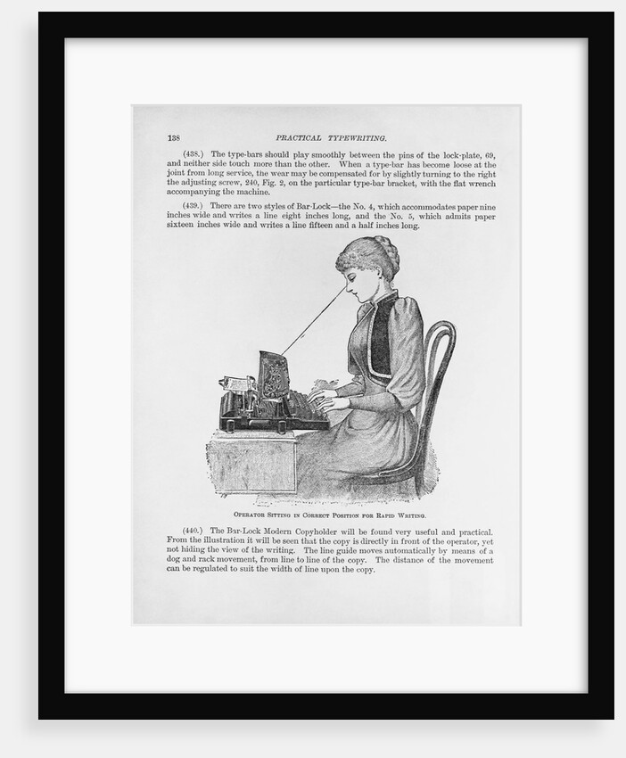 Nineteenth Century Book Illustration of a Woman at a Typewriter by Anonymous