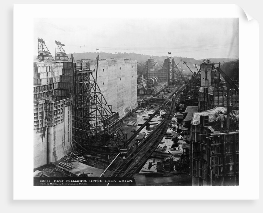 Gatun Upper Lock Under Construction by Anonymous