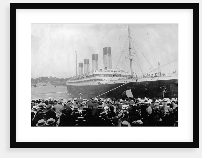 Crowds Looking at the Olympic Ocean Liner by Anonymous