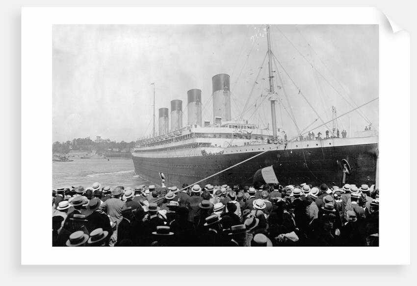 Crowds Looking at the Olympic Ocean Liner by Anonymous