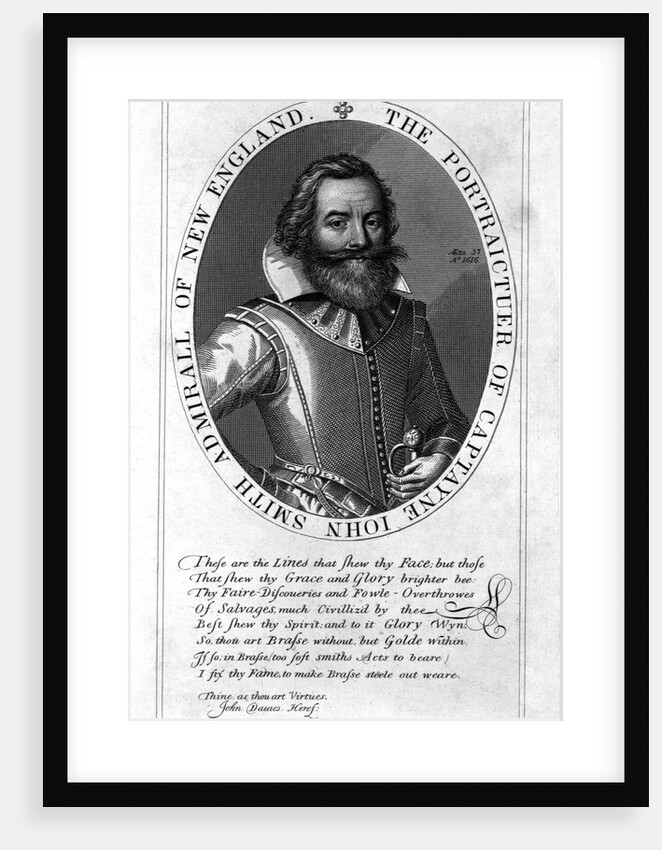 Seventeenth Century Engraving "The Portraictuer of Captayne John Smith, Admirall of England" by Anonymous