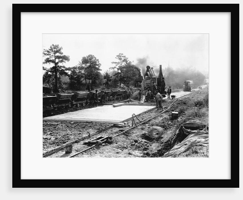 Construction of concrete road on section of National Highway, Durham County, NC by Anonymous