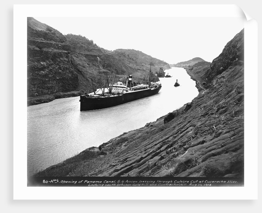 SS Ancon Passing Through Culebra Cut by Anonymous