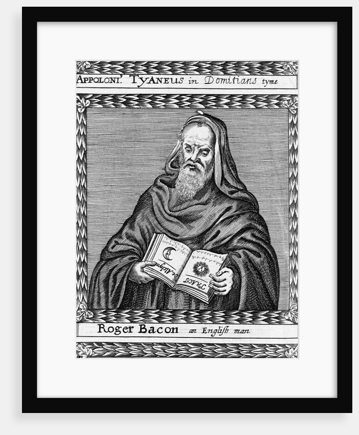 17th-Century Woodcut of Roger Bacon Reading 'Tract de Alchym' by Anonymous