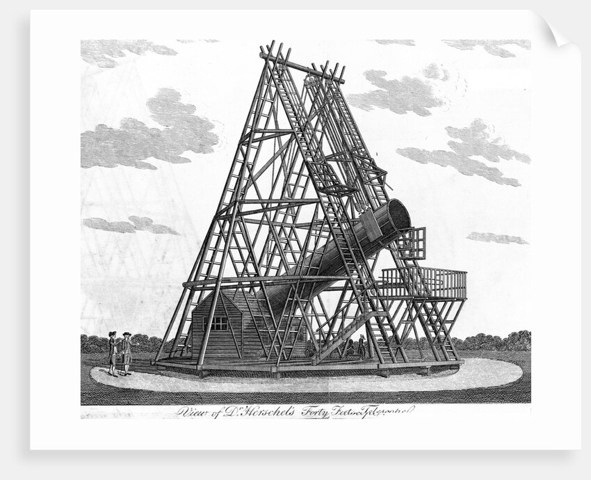 Eighteenth Century Engraving "View of Herschell's Forty Feet Telescope" by Anonymous