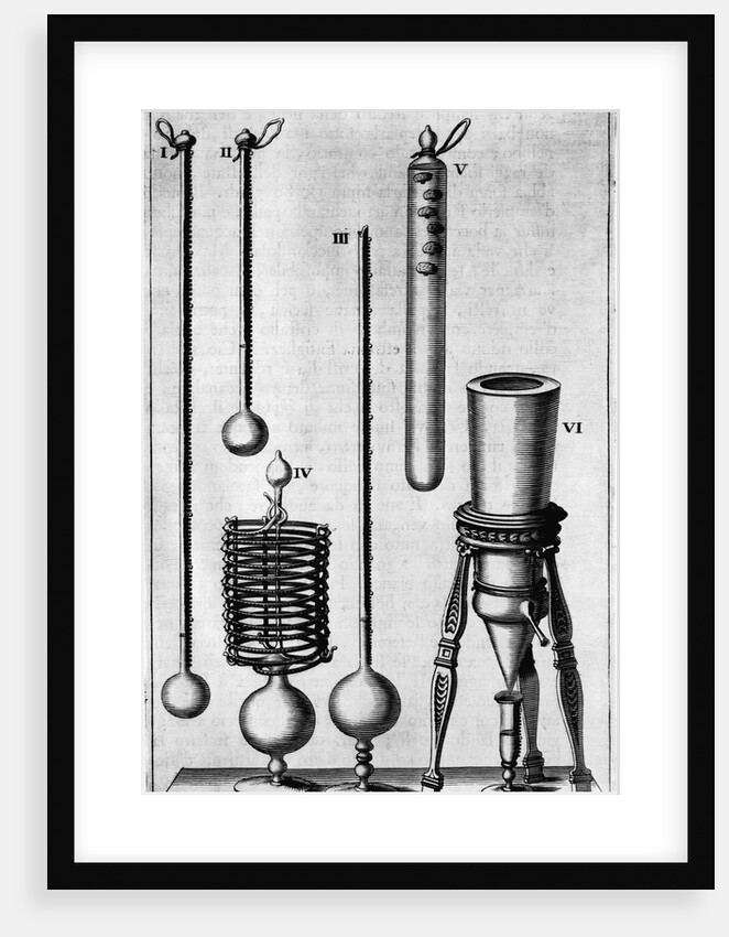 Engraving Illustration of Weather Measuring Instruments by Anonymous