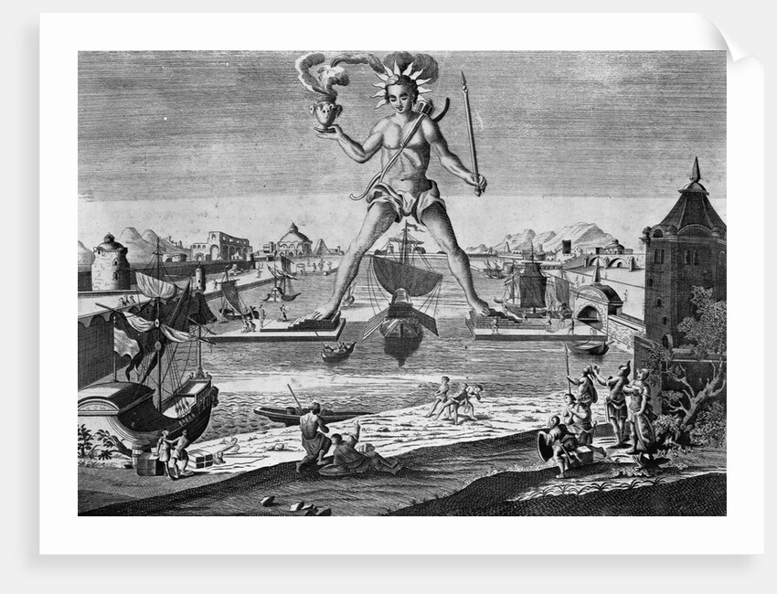 The Seven Wonders of the World: The Colossus of Rhodes 18th-Century Print by Anonymous