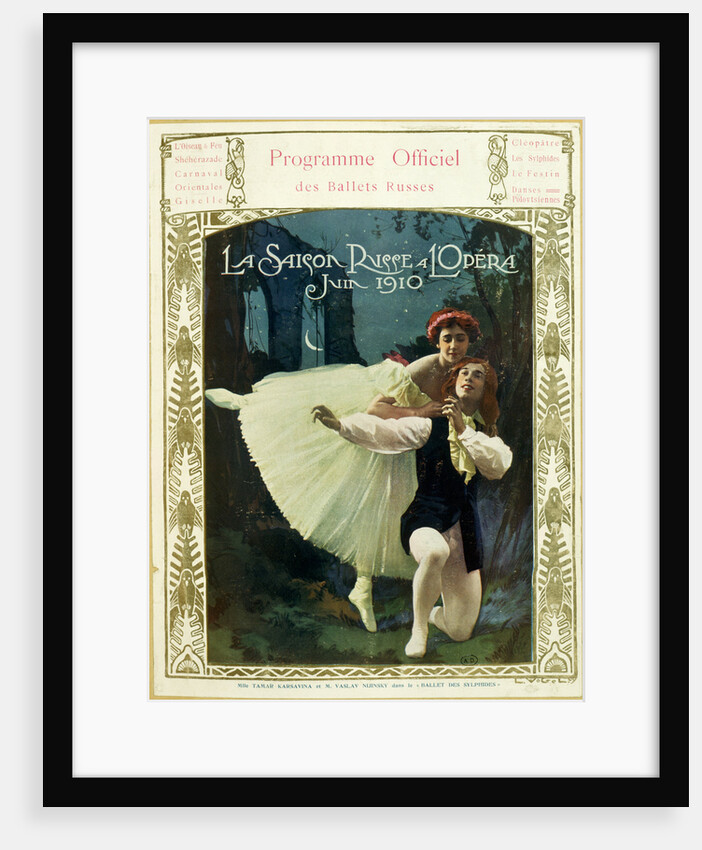Programme Officiel des Ballets Russes, La Saison Russe a l'Opera, Juin 1910 With Nijinsky and Karsavina in Les Sylphides by Anonymous