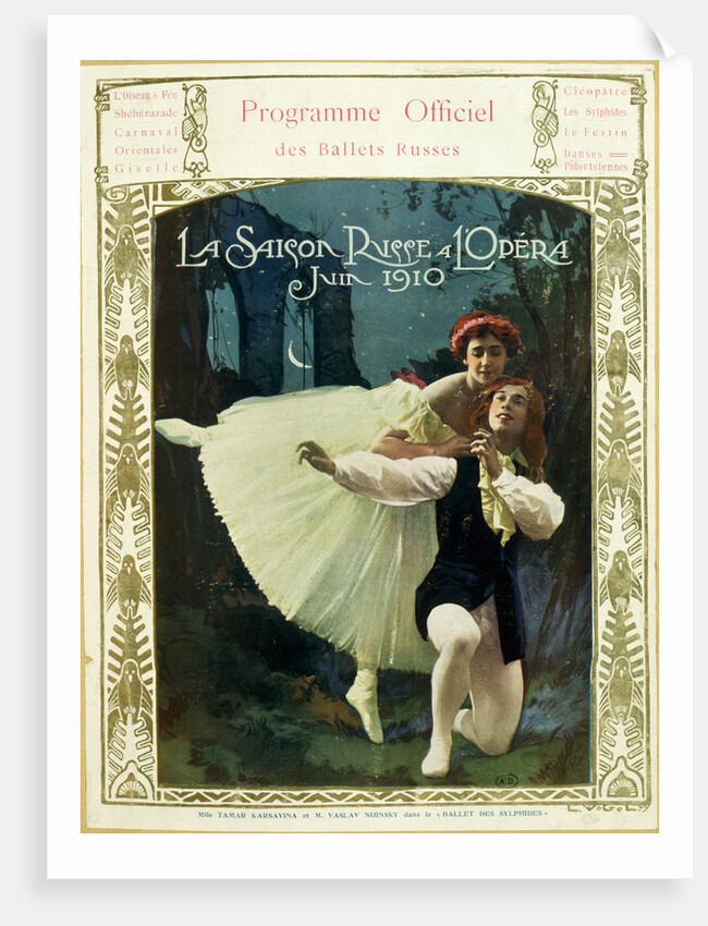 Programme Officiel des Ballets Russes, La Saison Russe a l'Opera, Juin 1910 With Nijinsky and Karsavina in Les Sylphides by Anonymous