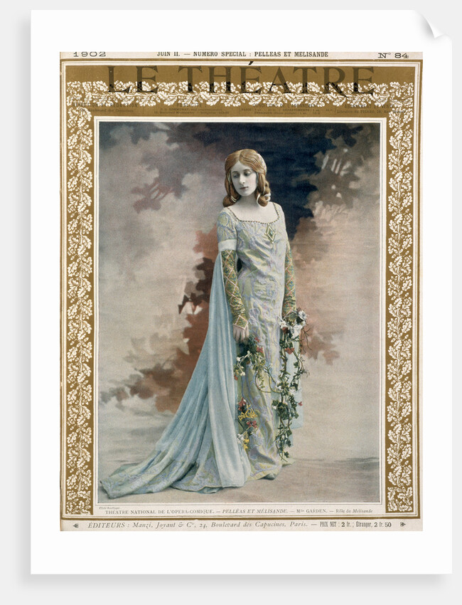 Illustration from Le Theatre of Mademoiselle Garden as Melisande in Debussy's "Pelleas et Melisande" by Anonymous