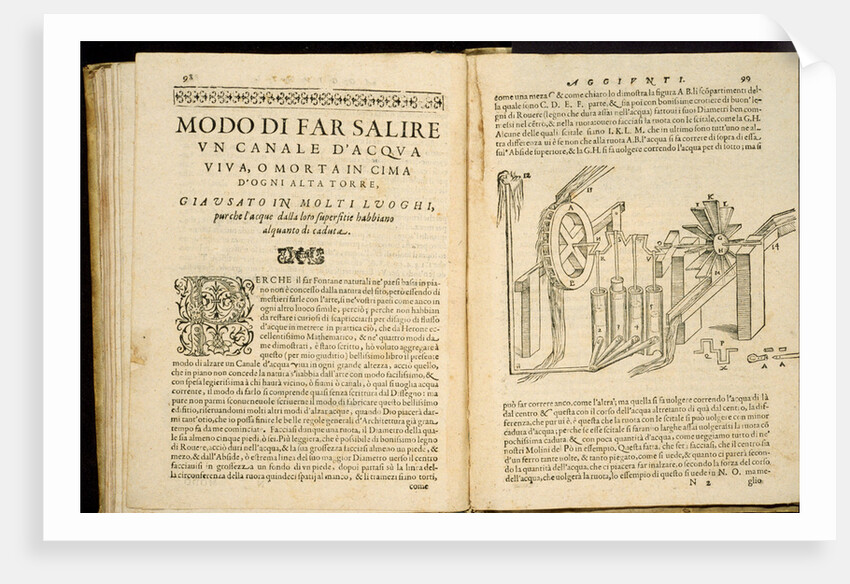 Illustrated Book Pages from Artifiiosi et Curiosi Moti by Heron of Alexandria